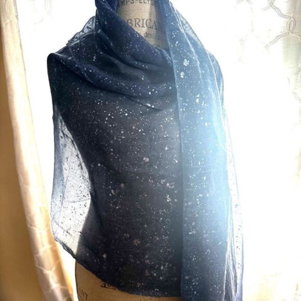 Long scarf hijab wrap silver sparkle